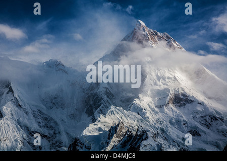 Masherbrum 7281m is located in the Gilgit Baltistan of Pakistan. Stock Photo