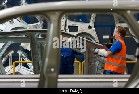 Saarlouis, Germany, Ford plant in Saarlouis, processing of side parts Stock Photo