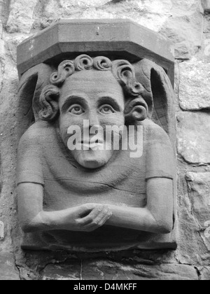 Stone carving Rufford Abbey Country Park the Dukeries Ollerton Nottinghamshire Mediaeval Medieval Cistercian English Heritage Stock Photo