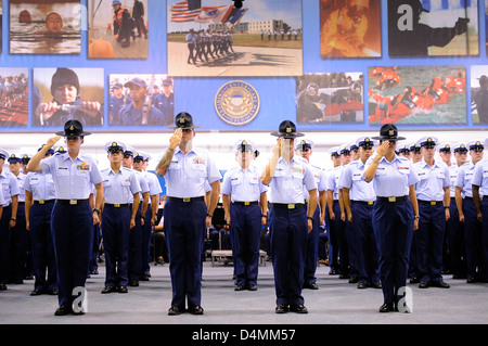 Company commanders salute Stock Photo