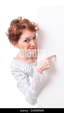 Portrait of an attractive young woman. Isolation on white. Stock Photo