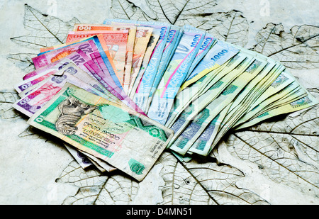Used banknotes of Sri Lanka country Stock Photo