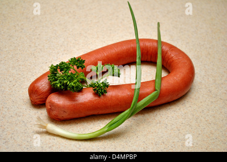 Kielbasa with Parsley and a Scallion