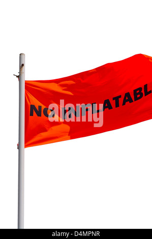 No Inflatables Orange Beach warning Flag uk Stock Photo - Alamy