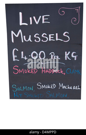 Fishmongers Chalkboard Stock Photo