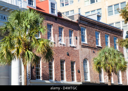 Stately townhomes on Broad street in Charleston, South Carolina Stock Photo