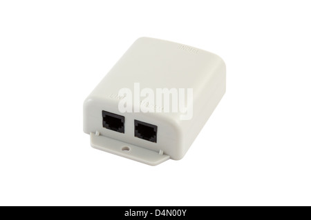 ADSL splitter isolated on white with clipping path Stock Photo