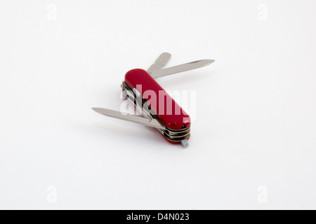 Swiss pen knife on a white background Stock Photo