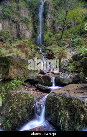 Smaller waterfall at Melincourt Falls, South Wales Stock Photo