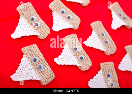 Funny Christmas napkin rings Stock Photo