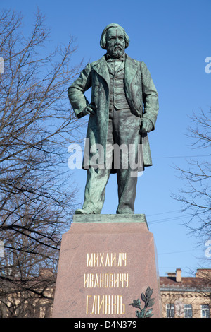 Monument to Russian composer Mikhail Glinka in St. Petersburg, Russia. Opened Feb. 3, 1906, sculptor R Bach, architect A Bach Stock Photo