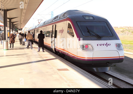 Toledo Spain the RENFE Avant high speed train connects to Madrid in 35 minutes Stock Photo