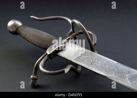 studio photography of a old corroded sword detail Stock Photo