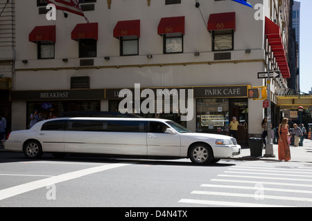 A stretch limousine in the street in New York City, USA Stock Photo