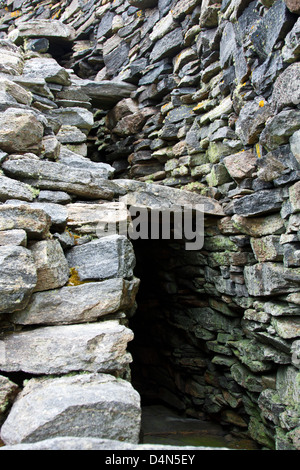 Isle of Lewis, Outer Hebrides, Scotland, stone ruins of  Dun Carloway Broch showing interior passageways on three levels. Stock Photo