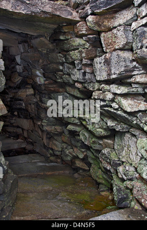 Isle of Lewis, Outer Hebrides, Scotland, stone ruins of  Dun Carloway Broch showing an interior passageway. Stock Photo