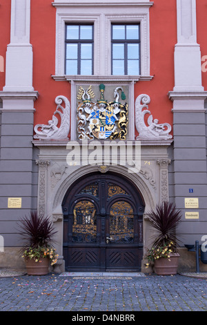 Entrance of the historic town hall, Gotha, Thuringia, Germany, Europe Stock Photo