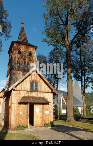 Roman Catholic wooden church of St Catherine in Sromowce Nizne, Malopolska, Poland. Stock Photo