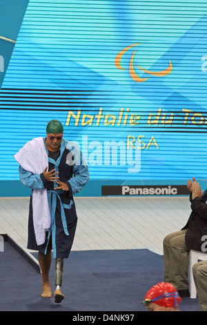 Natalie du Toit of South Africa in the Women's 200m Ind. Medley - SM9 at the aquatics centre at the London 2012 Paralympic games Stock Photo