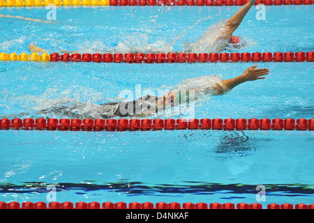 Natalie du Toit of South Africa in the Women's 200m Ind. Medley - SM9 at the aquatics centre at the London 2012 Paralympic games Stock Photo