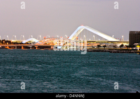 Sheikh Zayed Bridge and Al Maqta Bridge in Abu Dhabi, United Arab Emirates Stock Photo