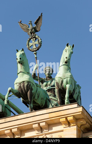 Berlin, Germany, by Johann Gottfried Schadow Quadriga on the Brandenburg Gate Stock Photo