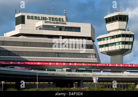 Berlin, Germany, Tegel airport with the main building and tower Stock Photo