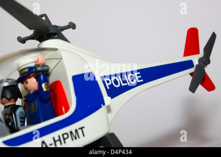 Plastic toy police helicopter Stock Photo