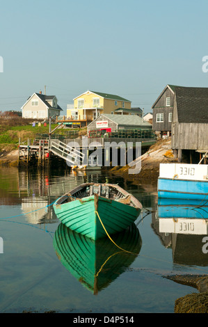 Harbor Reflections at Peggy's Cove, Nova Scotia, Canada Stock Photo