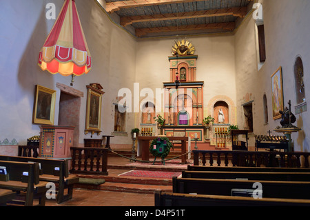 Alter of mission San Diego de Alcalá, catholic church, San Diego California Stock Photo