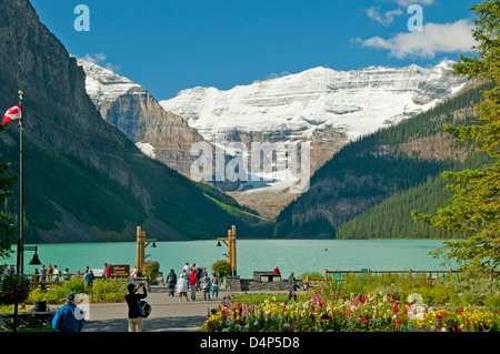 Lake Louise and Victoria Glacier, Alberta, Canada Stock Photo