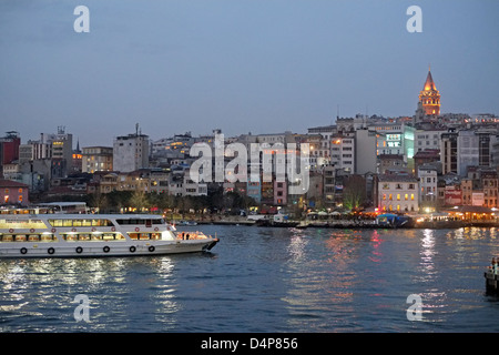 Istanbul, Turkey, view over the Golden Horn to the Karakoy district Stock Photo