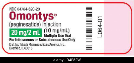 RECALLED – OMONTYS (peginesatide) Injection Stock Photo