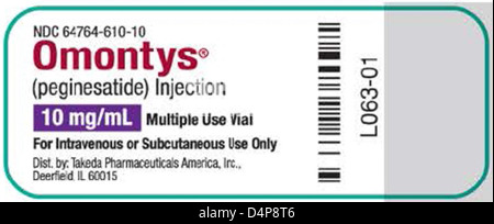 RECALLED – OMONTYS (peginesatide) Injection Stock Photo