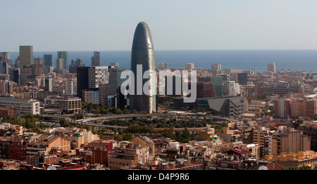 Barcelona, Spain, the Catalan Silicon Valley with the Agbar Tower Stock Photo