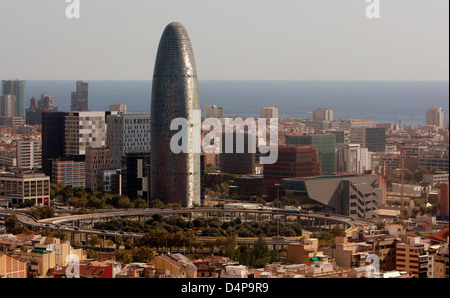 Barcelona, Spain, the Catalan Silicon Valley with the Agbar Tower Stock Photo