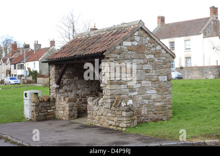 Rural village bus shelter in Gloucestershire England UK Stock Photo