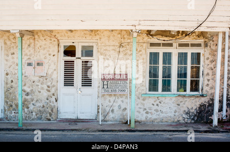 run down building for sale in Speightstown, Barbados, Caribbean Stock Photo