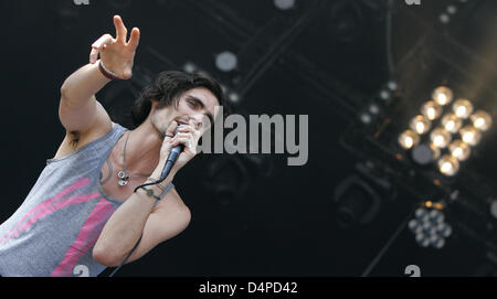 Tyson Ritter, singer of the band ?All-American Rejects?, poses at the