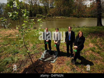 Earth Day Moon Tree Planting (200904220004HQ) Stock Photo