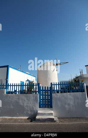 Windmill on Santorini island in the Cyclades (Greece) Stock Photo