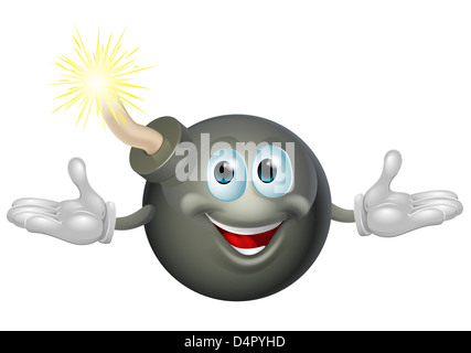 An illustration of a cute happy bomb cartoon character Stock Photo