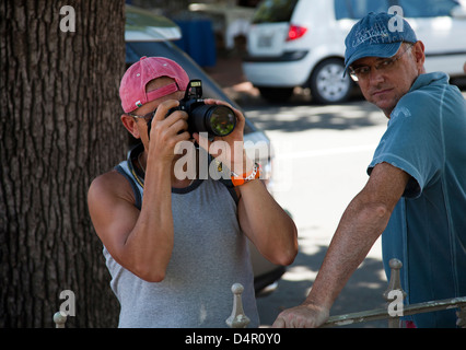 Man taking Pictures in Franschhoek - western Cape - South Africa Stock Photo