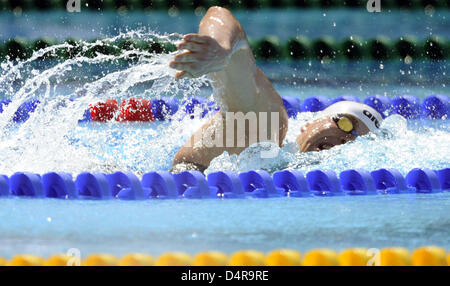 German swimmer Paul Biedermann seen in action during his heat of the men?s 400m medley competition at the FINA Swimming World Championships in Ostia, Italy, 26 July 2009. Photo: Marcus Brandt Stock Photo