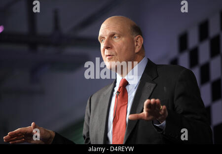 (FILE - picture dated 07 October 2009) Steve Ballmer, CEO of Microsoft, pictured during the presentation of the new operating system ?Windows 7? in Munich, Germany, 07 October 2009. After the debacle of ?Windows Vista?, the world?s largest computer technology corporation hopes for a success of the new operating system ?Windows 7? which will be available from 22 October. Photo: Luca Stock Photo