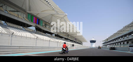 The newly built Yas Marina Circuit race track and the Yas Hotel Stock