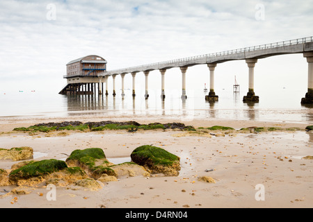 A general view of the RNLI Lifeboat Station at Bembridge on the Isle of Wight taken from Lane End Beach Stock Photo