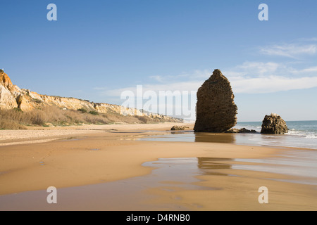 Beach of Mazagon, Coto de Doñana National Park, Asperillo tower, Huelva, Spain Stock Photo