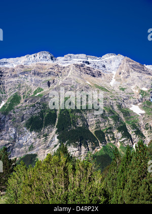 View towards Monte Perdido from Llanos de la Larri, Pineta Valley, Huesca Province, Aragon, Spain Stock Photo