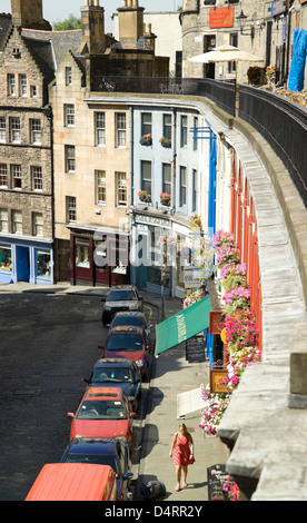 view from balcony on west bow and victoria street vertical format Stock Photo